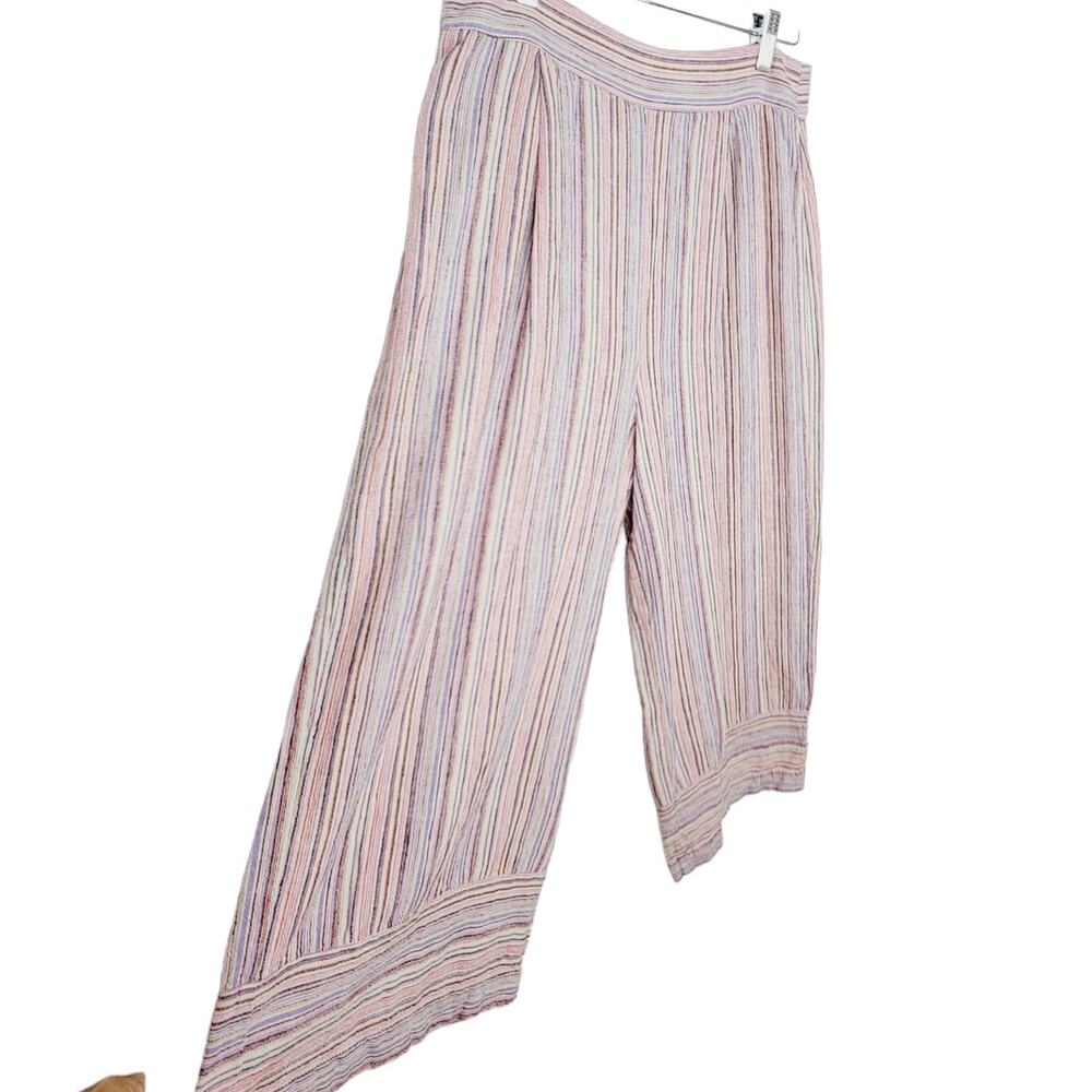 FOREVER 21 Linen Blend Wide Leg Crop Pants - Size L - Picture 4 of 7